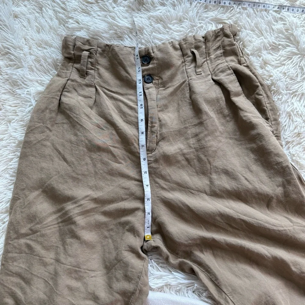 H&M Linen Blend Paperbag Waist Pants Size 10